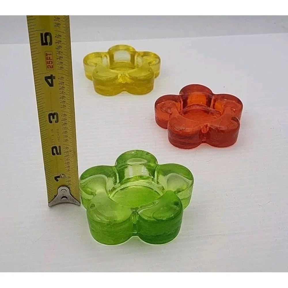 Glass candle votives beautiful at Christmas holder colourful floral‎ design